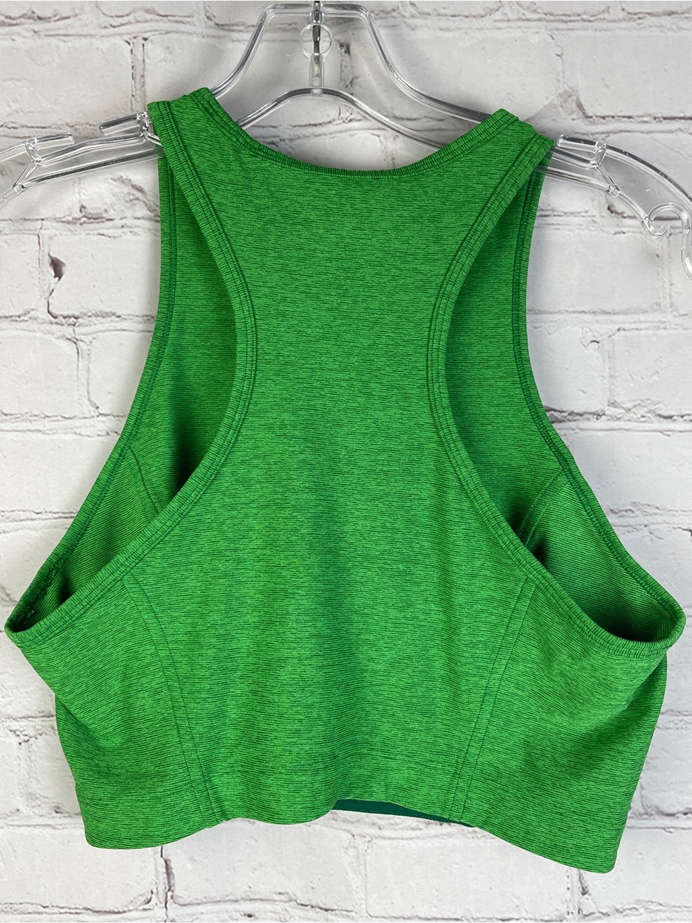 OUTDOOR VOICES Athena green heather high-neck crop tank top, size M - Picture 3 of 11